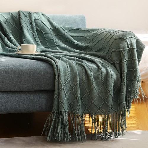 Throw Blanket Plush Sofa Covers Multicolor Modern Medium Solid Machine Washable - Picture 23 of 56