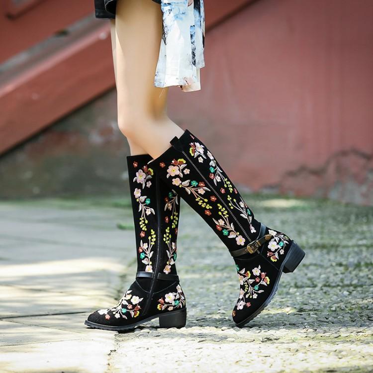 Lady Bordado Con Patrón Floral Nuevo Cremallera Rodilla Alto Zapatos Bota Informal étnicos Lady Bordado Con Patrón Floral Nuevo Nuevo Nuevo Cremallera Rodilla Alto Zapatos Bota Informal étnicos grandes precios de descuento