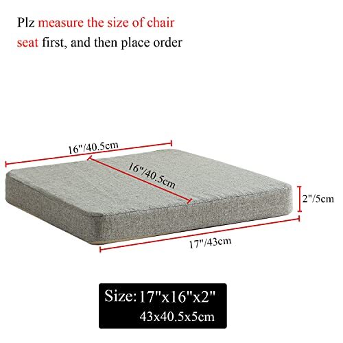 Chair Cushion for Dining Chairs with Ties 4 Pack Non Slip 17x16 4pack Navy Blue - Picture 3 of 7