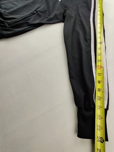 Adidas Teens/Kids XL Black/White Striped Full Zip Long Sleeve Track Jacket - Picture 9 of 9