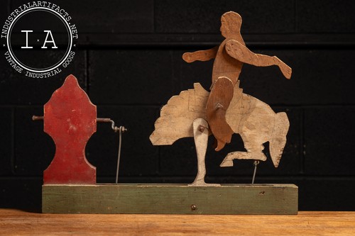 Primitive Folk Art Rodeo Whirligig - Picture 3 of 7