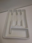 VTG Rubbermaid White Plastic Cutlery Utensil Drawer Tray 5 Slot Holder #2919