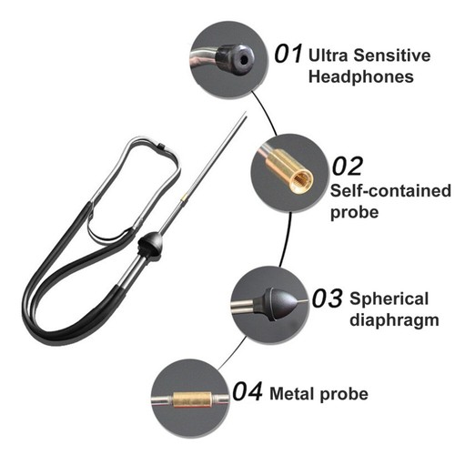 Dual Tube Car Engine Sound Diagnostic Tool Mechanic's Stethoscope Automotive AU - Picture 8 of 10
