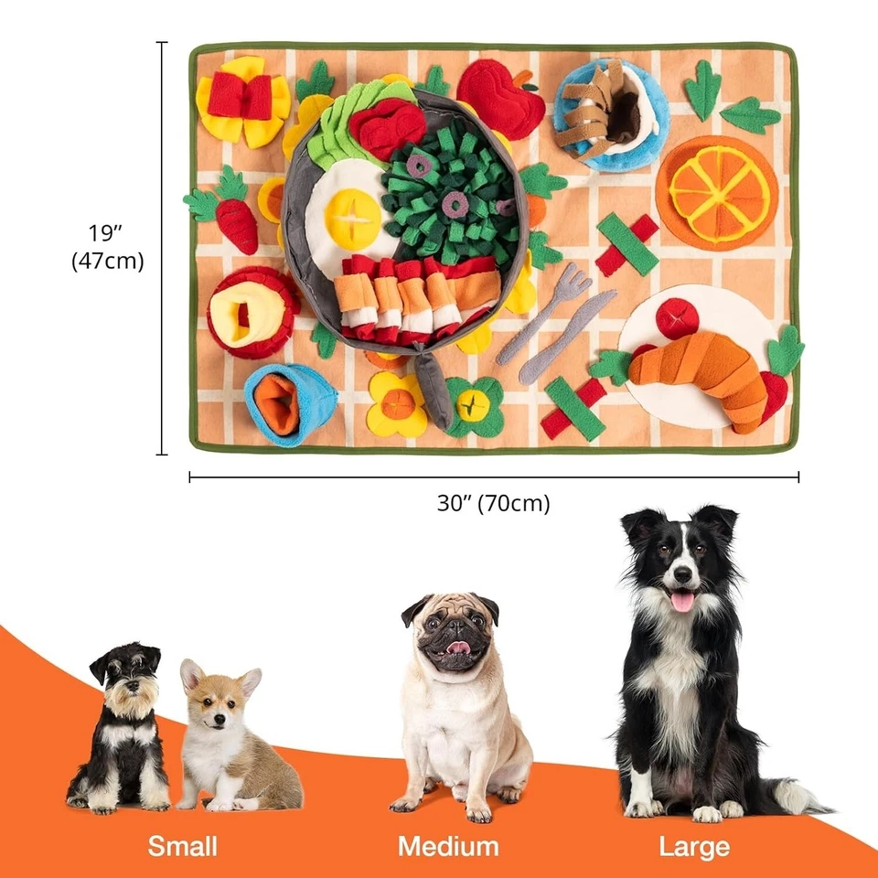 Mewoofun Snuffle Mat Pet Snuffle Mat for Dogs Dog Feeding Mat Interactive Toys - Image 4 of 4