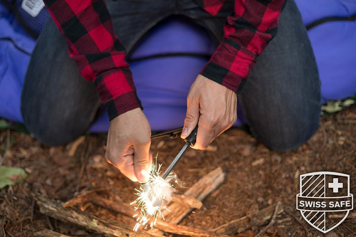 5-In-1 Magnesium Ferro Rod Fire Starter Tool with Flint, Steel, Compass, Paracor - Picture 4 of 12