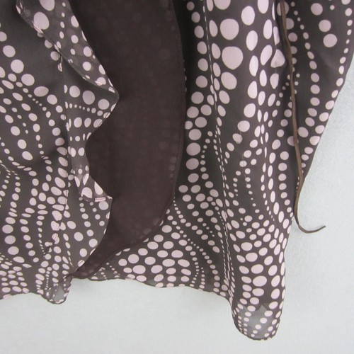 Events Dress Womens 2 | 12 Brown Pink Polka Dots Wrap Frill Sheer Event Work - Picture 4 of 18