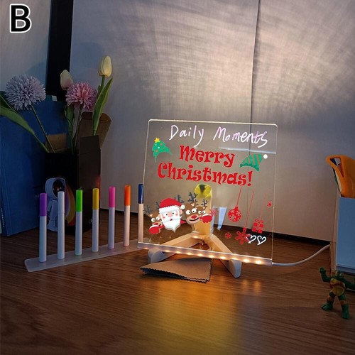 Led Note Board with Colors Glowing Acrylic Dry Erase Board with Light +7Pens\HoT - Bild 19 von 21