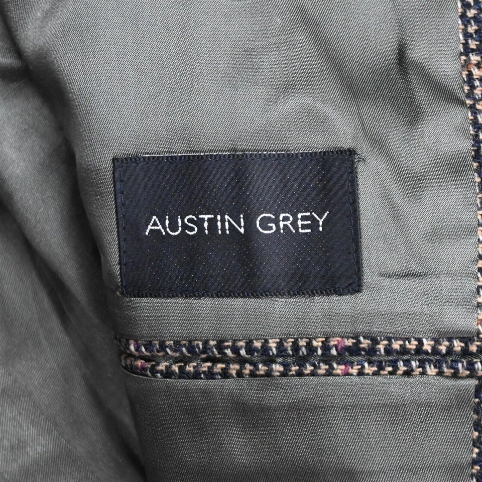 Chaqueta Blazer Abrigo Deportivo De Colección Austin Gris 40R Cabeza de Uñas Tweed Lana Hecha en EE. UU. Para Hombres Foto 4 de 4