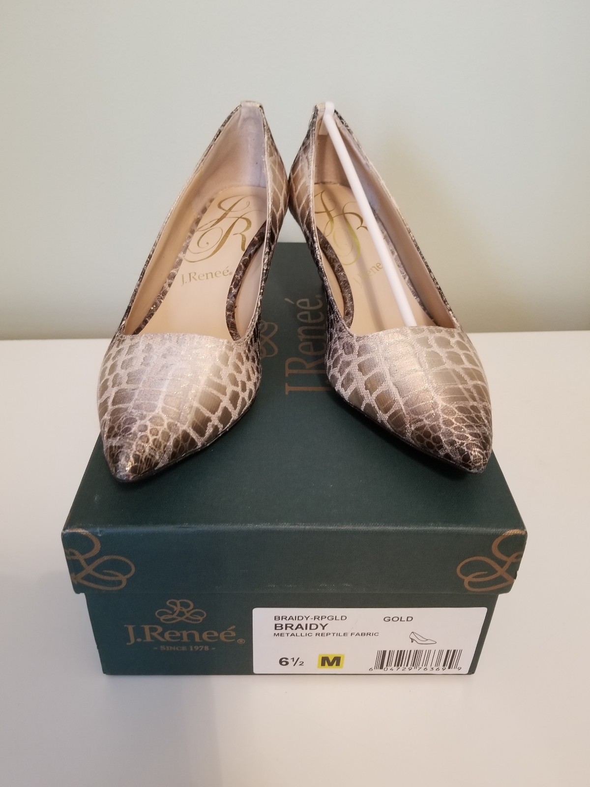 J. Renee Braidy oro Metálico reptil Tela Talla 1 6 1 Talla 2 Nuevo En Caja 308fa4 J. Renee Braidy oro Metálico reptil Tela Talla 1 6 1 Talla 2 Nuevo En Caja 308fa4