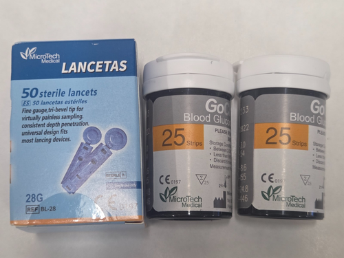GoChek2 Blood Sugar Test Strips 25 Strips x 2 - Plus 50 Lancets