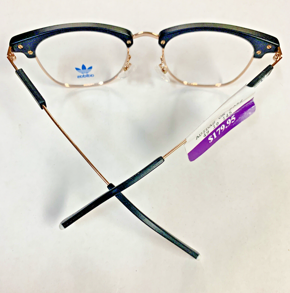メガネ Adidas Eyeglass Frame OR5024 Double Bridge Gold Adidas OR5024 028 Gold Black Aviator Metal Optical