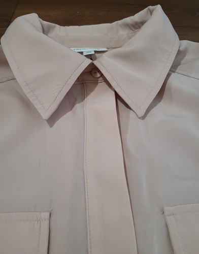 Women Button Up Long Sleeve Silky Utility Shirt Prologue Color Blush SZ 2XL - Picture 9 of 11