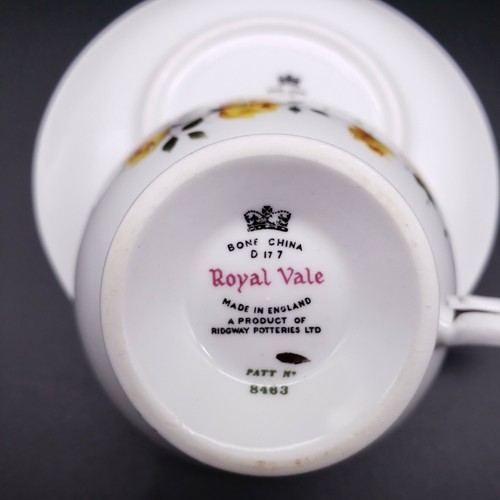 RIDGWAY Royal Vale Fine Bone China Footed Cup & Saucer Set England - Picture 4 of 4