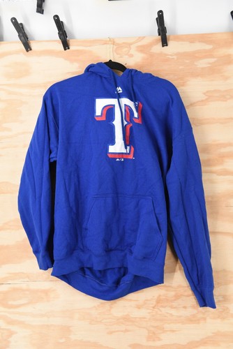Texas Rangers Majestic Pullover Hoodie Mens Large - Blue - Picture 5 of 8
