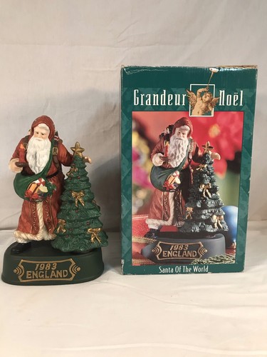 Grandeur Noel SANTA OF THE WORLD 1983 ENGLAND 9" Porcelain Christmas Figurine