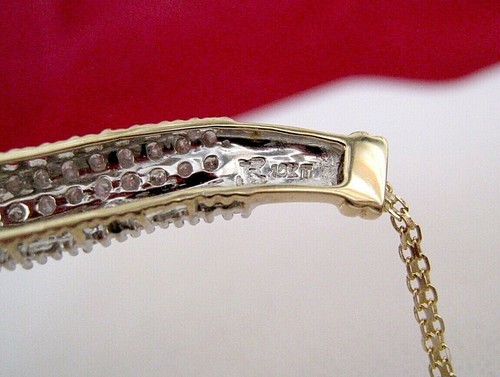 1.20 CTW 10K YELLOW GOLD DIAMOND PAVE SET COLLAR NECKLACE 18" - Picture 3 of 10