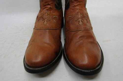 Botas de Vaquero TONY LAMA Para Hombres Talla 11.5 D Negro Marrón Stockman Cuero Avestruz - Imagen 6 de 11