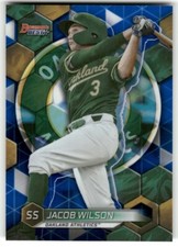 2023 BOWMAN'S BEST JACOB WILSON BLUE REFRACTOR ATHLETICS /150 #TP-9