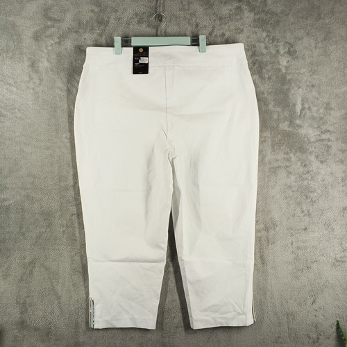 NWT 49 JM Collection Tummy Control Capri Pants Comfort Waist White Pull on - 第 8/12 張圖片