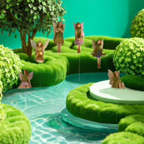 6 Stück Harz Blume Fee Plugin Set Miniatur Figuren Mini Garten Skulpturen - Bild 12 von 12