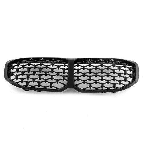 GLOSS BLACK FOR BMW 1 SERIES F40 2019-24 DIAMOND STYLE FRONT KIDNEY GRILLE GRILL - Picture 12 of 17