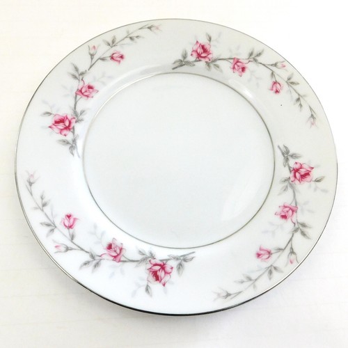 Norleans Debonaire Bread Salad Plate Fine Bone China Pink Roses Vines Vintage - Picture 2 of 14