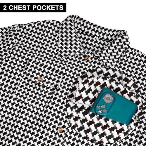 Women's Fahion Houndstooth Jacket Winter Coat Ladies Collar Neck Casual Jacket - Picture 9 of 14