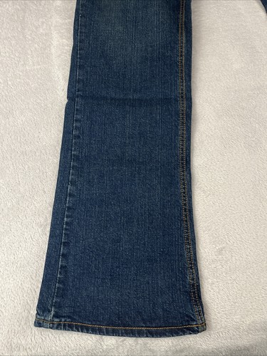 Devil Dog Latzhose Herren blau dunkle Waschung Relaxed Denim Bootcut Jeans Gr. 34x32 - Bild 2 von 10