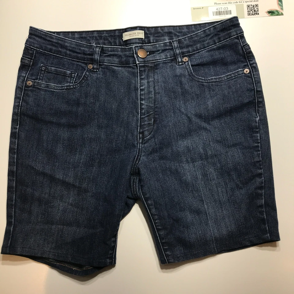 Pantalones Cortos de Jean Coldwater Creek Para Mujer 12 Azul Oscuro Denim 7" Bermudas Modernas Informales Foto 3 de 4