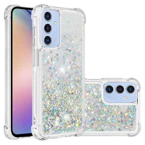 For Samsung A15 A25 A35 A55 A05s A14 A34 A54 A13 Case Liquid Glitter Bling Cover - Picture 9 of 28