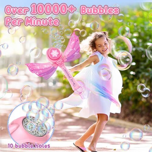 Bubble Wands for Kids 3-5 Years Old Girls: Light Up Bubble Wand Princess Wands - Picture 3 of 8