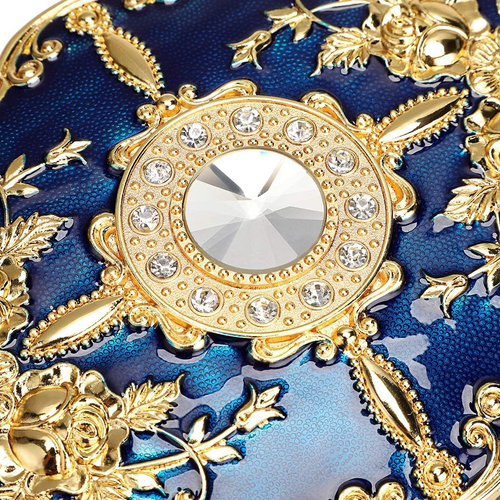 Vintage Metal Jewelry Box - Two Layer Rectangular Trinket Organizer Storage Box - Bild 4 von 10