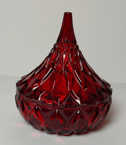 Godinger Hershey’s Kisses Crystal Red Candy Dish Bowl Display Gift