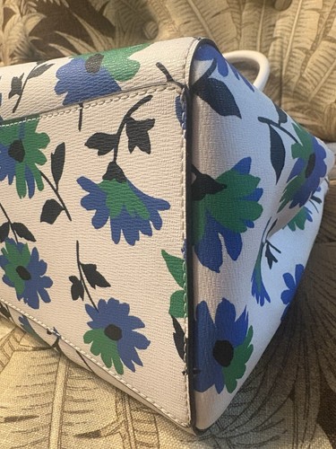 Kate Spade Crossbody Satchel and Wallet Blue / Green / White Flower Floral Set - Picture 10 of 18