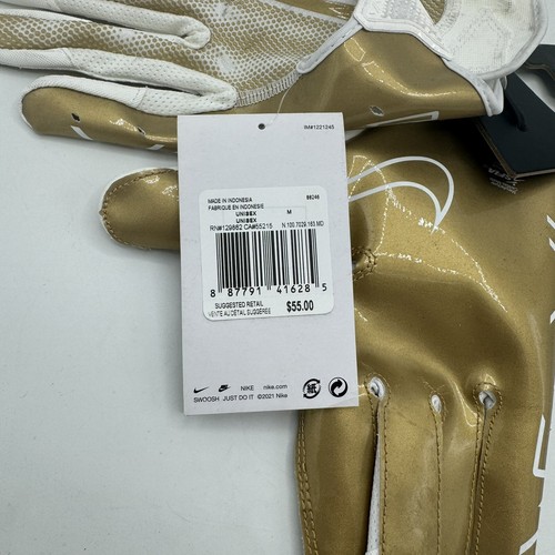 New Nike Vapor Jet 7.0 Gloves Size Medium Football Men’s White Gold Magnigrip - Picture 4 of 4