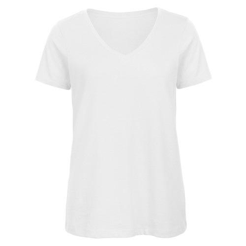 Womens Organic Cotton V-Neck T-Shirt Ladies Short Sleeve Lightweight Top Tee B&C - Picture 17 of 17