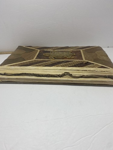 Hawaiian Scrap Photo Book Made With Island Paper Turtle Pressed Leaves Wood - Picture 4 of 6