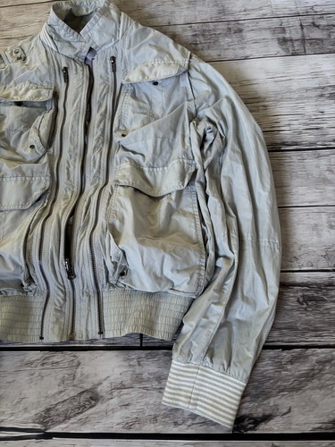 VTG CRAZY 1990s Roberto Cavalli Archive Cargo Reversible Light Bomber Jacket - Picture 3 of 19