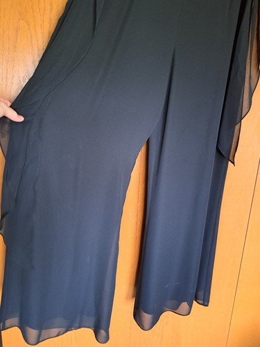 Papell Boutique Evening Women's Pants High Rise Wide Legs Black Size 12 - Picture 2 of 8