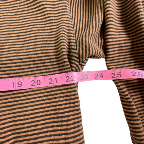 Vintage BASCO Men Shirt Size L Brown Long Sleeve Pullover Striped 11-12 - Picture 9 of 16