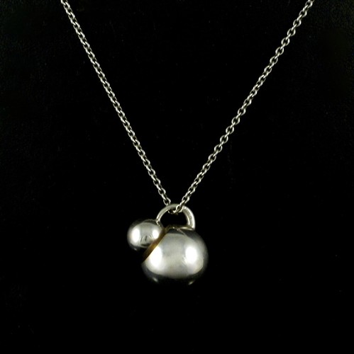 Georg Jensen Silver Pendant # 509 CAVE with 18k Gold - Picture 5 of 5