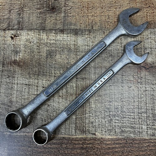 Lot of 2 Vintage CRAFTSMAN 9/16" 11/16” Combination Wrench =V= Series 12 Pt USA - Imagen 2 de 9