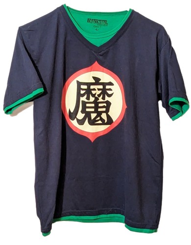 DragonBall  Blue Japanese Writing Anime T-shirt Unisex Women's Large - Picture 1 of 3