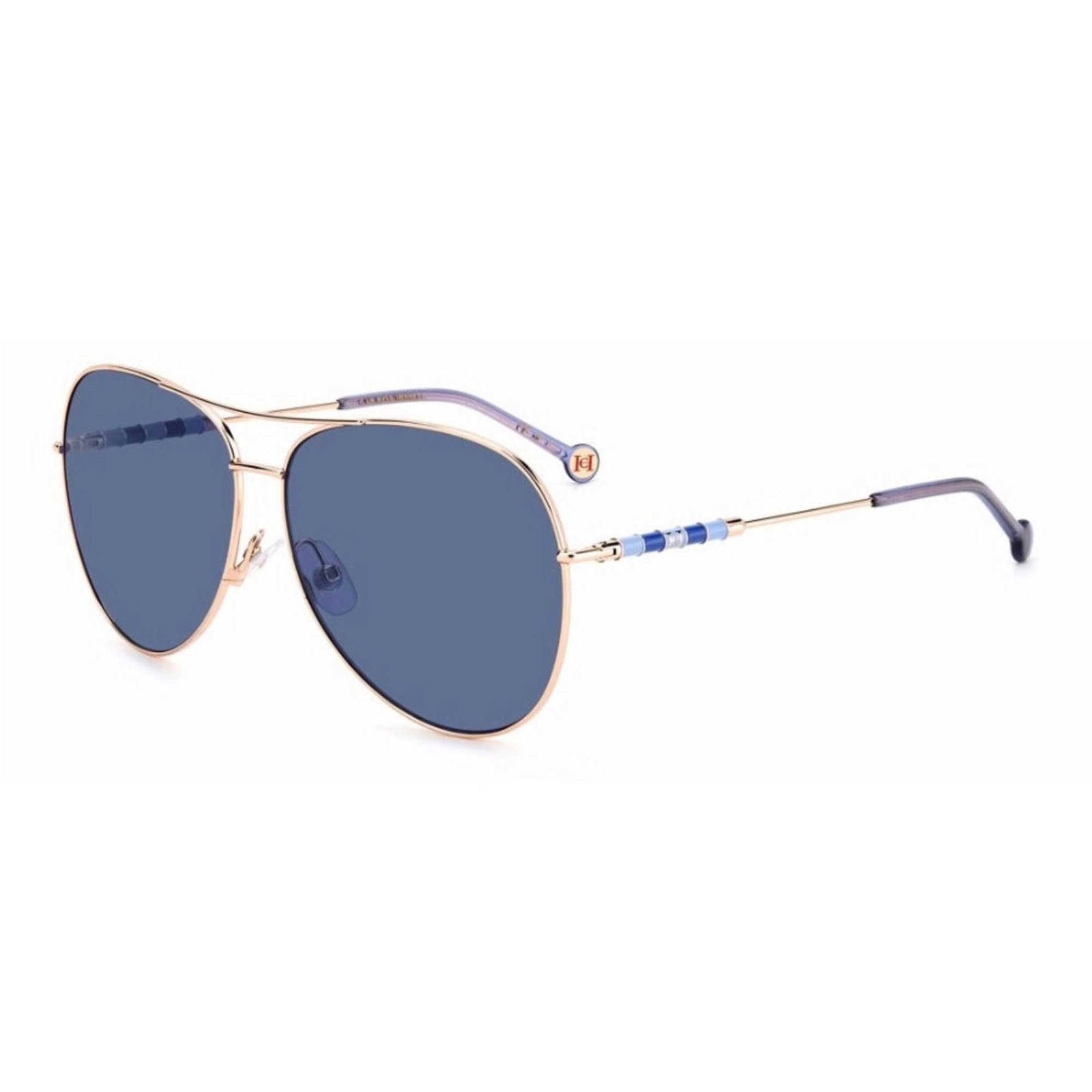 Carolina Herrera Women's Sunglasses Blue Lens Gold Copper Frame CH 0034/S 0DDB