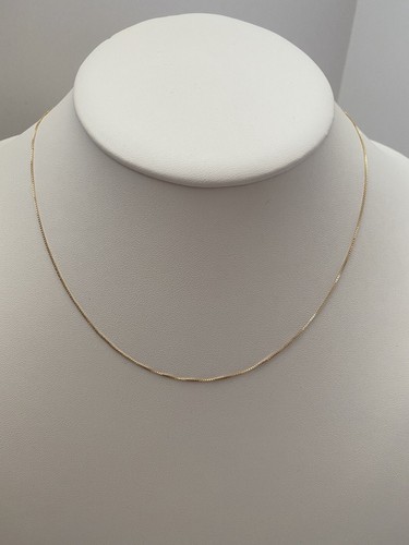 14 Karat massive Gelbgold Box Kette, Halskette -- 0,67 mm -- 18 Zoll -- 1,5 Gramm - Bild 1 von 6