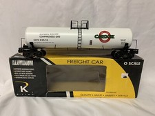 3 OR 2 RAIL K-LINE BY LIONEL ALUMINUM CARDOX LIQUIFIED CARBON DIOXIDE TANK CAR