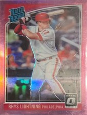 2018 Donruss Optic #38 Rhys Hoskins Pink Rookie Rated