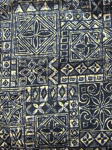 Tori Richard Shirt Mens XL Hawaiian Aztec Camp Floral Geometric Button Up Blue - Picture 7 of 11