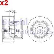 2X DELPHI Bremsscheibe Für MERCEDES Viano Vito Mixto 6394230112