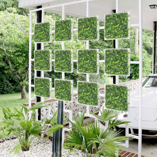 Hoja sintética artificial de 20 in 11 mezcla panel de cerca pantalla pared decoración del hogar alfombra de césped - Imagen 8 de 8
